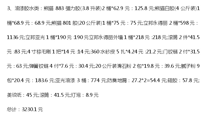 60平米小戶型家居裝修預(yù)算費(fèi)用清單