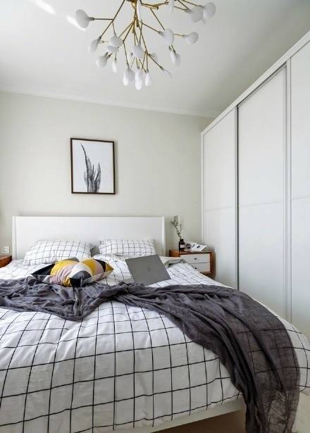 卧室  简洁清新又不失灵气110m²北欧混搭风格