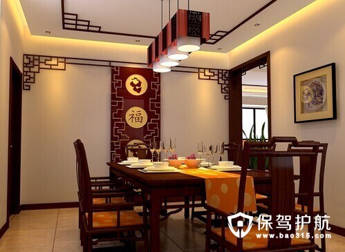 华丽、优雅中式餐厅设计