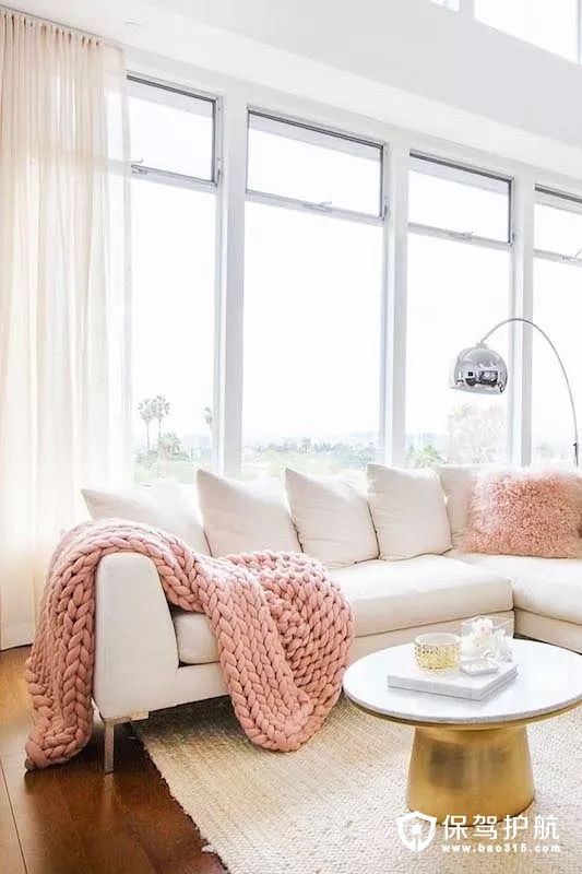 软软糯糯的粉红客厅设计