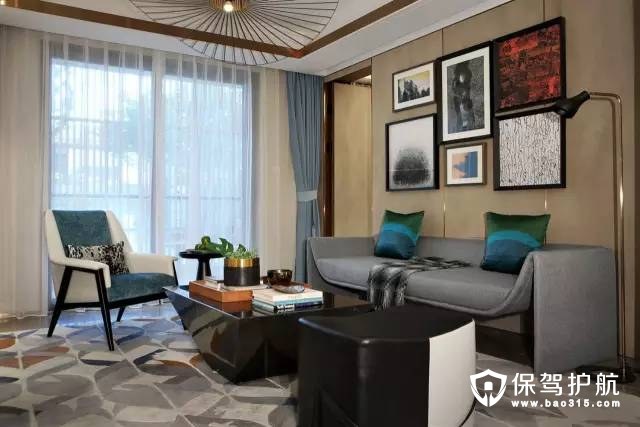 舒适安静的现代简约客厅沙发背景墙装修效果图