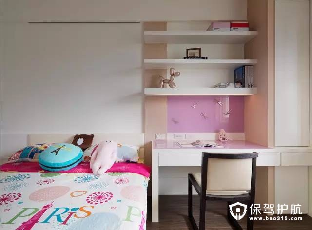 粉色系现代简约儿童房装修效果图
