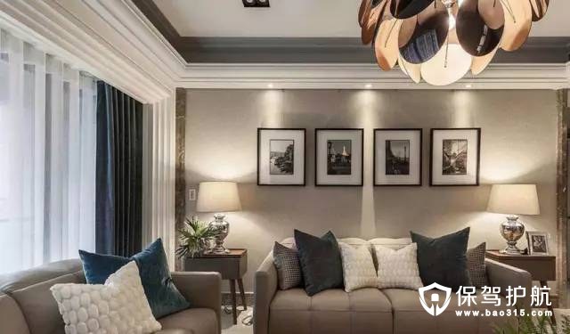高贵典雅北欧风格客厅沙发背景墙装修效果图