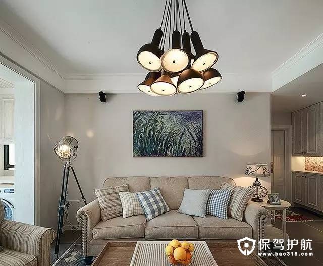 古典时尚简欧风格客厅沙发背景墙装修效果图