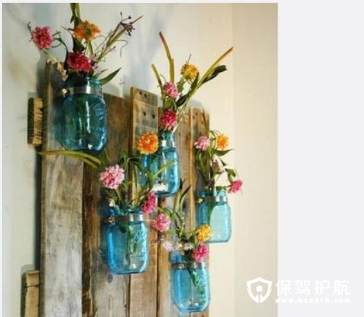 木头装饰壁挂花瓶