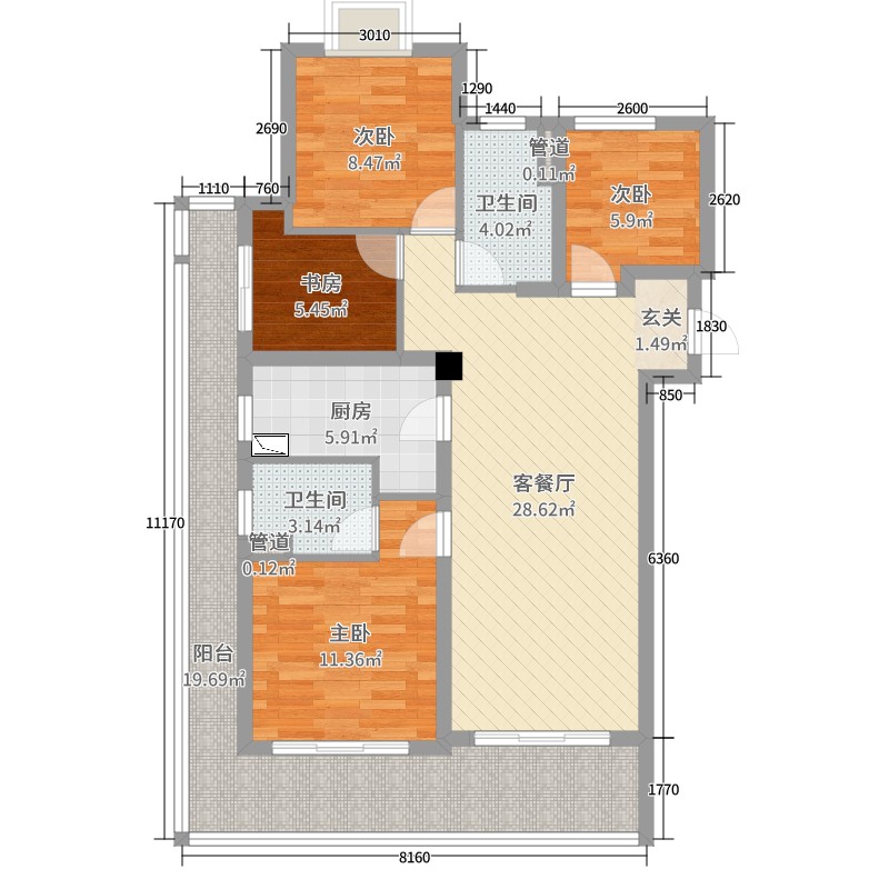 湖滨天地  118m²现代简约风