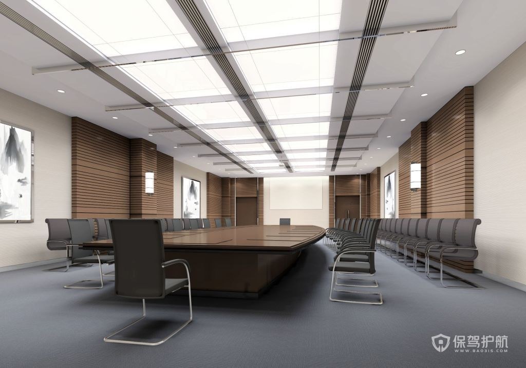 现代简约大型会议室装修效果图
