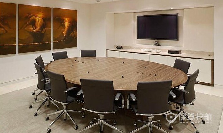 圆桌个性会议室设计效果图片