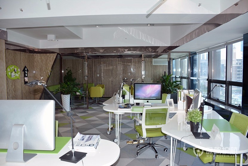 40多平开放式办公室设计实景图