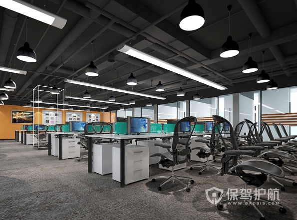 100多平大型开放式办公室设计图