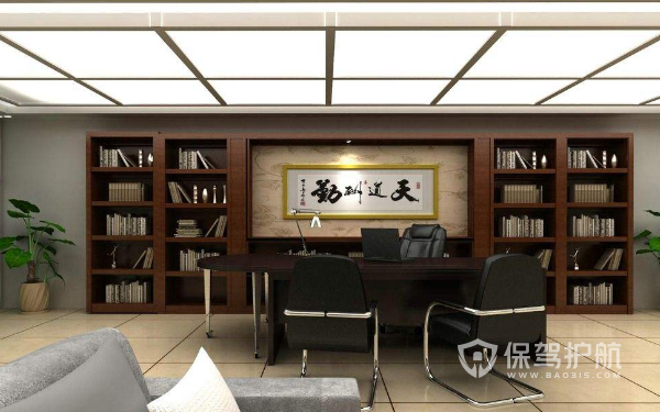 中式办公室装修效果图
