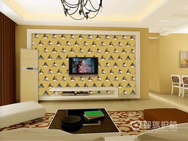 客厅玻璃拼镜电视机背景墙-保驾护航装修网