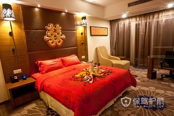 中式婚房婚床布置效果图-保驾护航装修网
