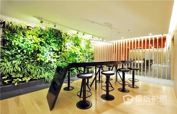 现代绿色办公室茶水间装修效果图