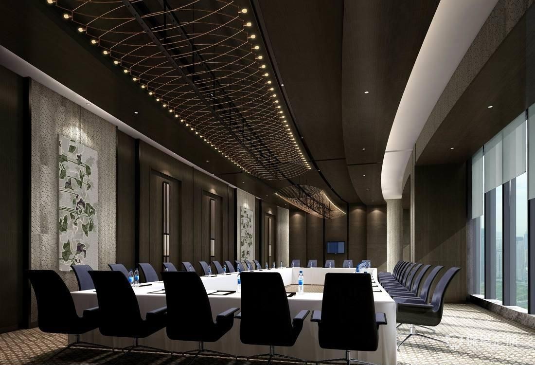 现代公司豪华大会议室装修效果图