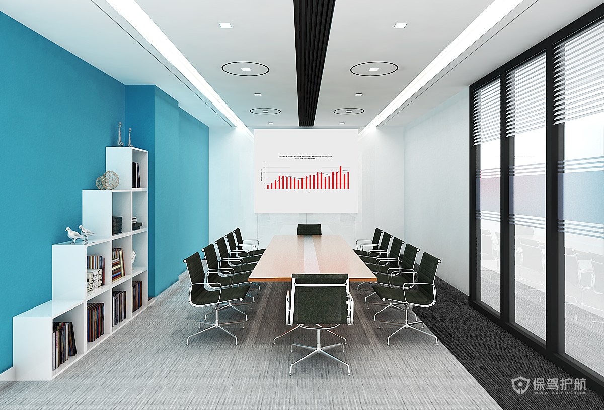 现代简约办公会议室装修效果图
