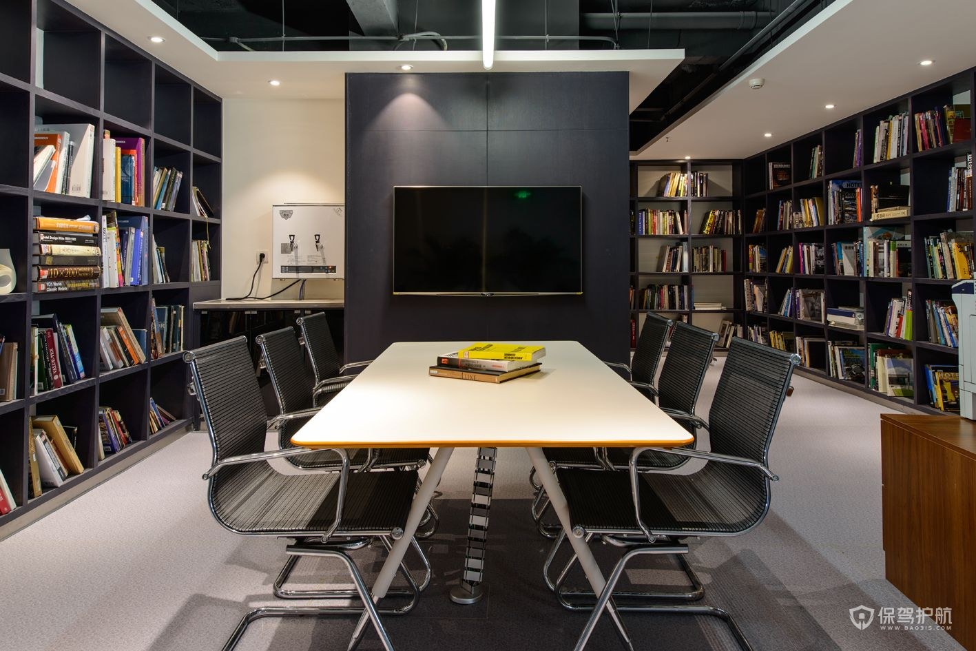 现代简约办公室阅览室装修效果图