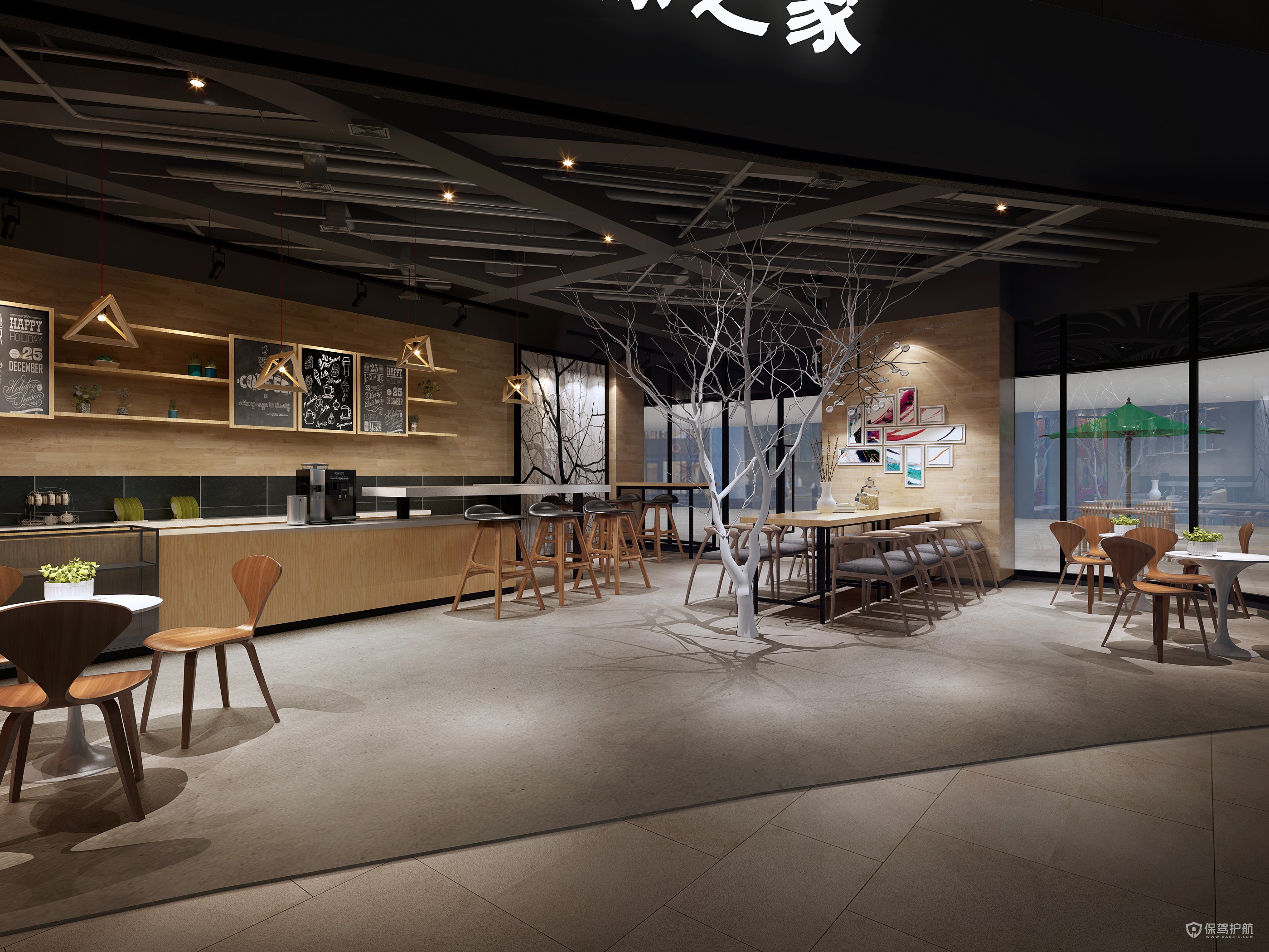 咖啡厅 - 设计效果图-建E室内设计网