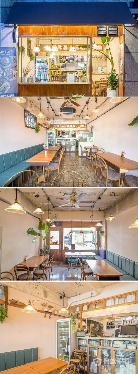 美式创意温暖小店个性咖啡店门面设计装修效果图
