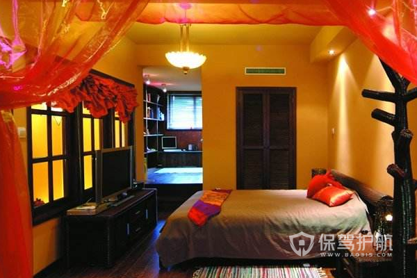 中式婚房卧室装修效果图-保驾护航装修网