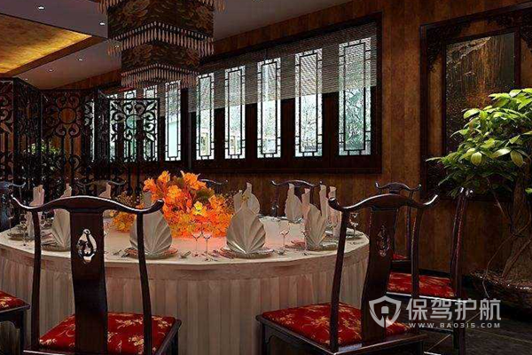 中式饭店桌椅布局-保驾护航装修网