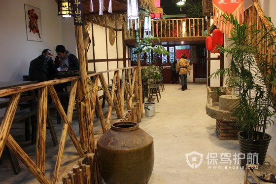 中式复古餐厅装修实景图