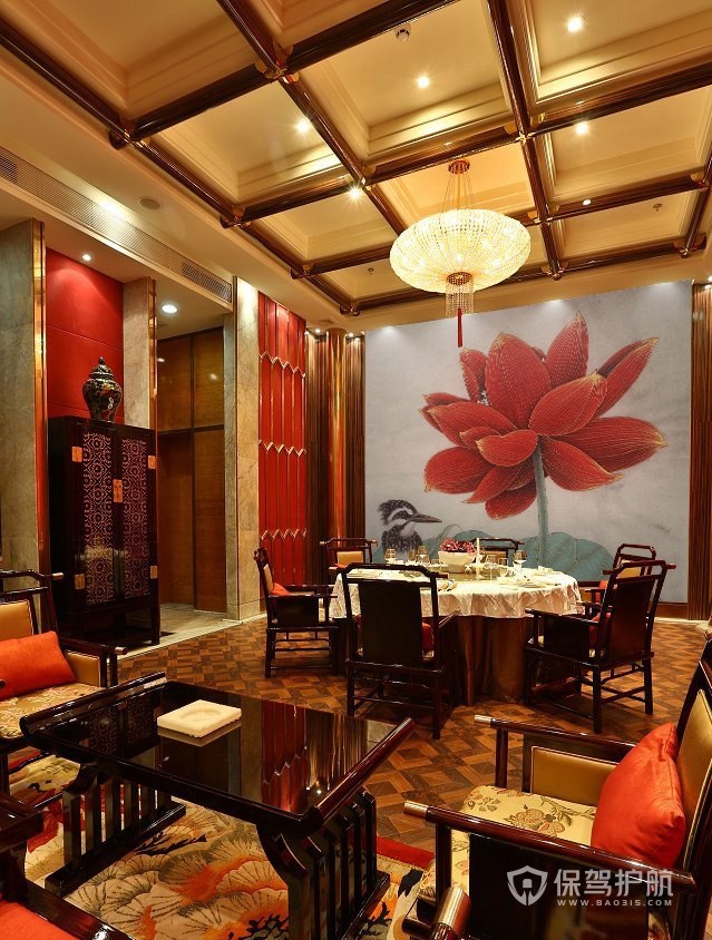 中式别墅餐厅装修实景图