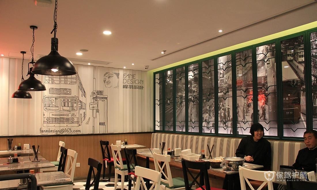 现代创意小清新茶餐厅装修实景图