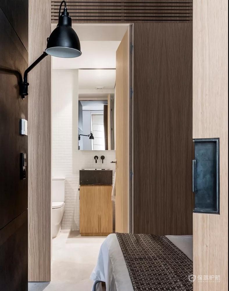 现代风格公寓翻新装修效果图,滑动门让一房变两房