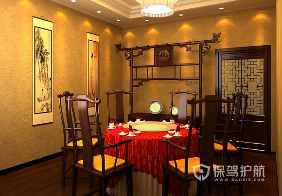 中式古韵餐厅装修实景图