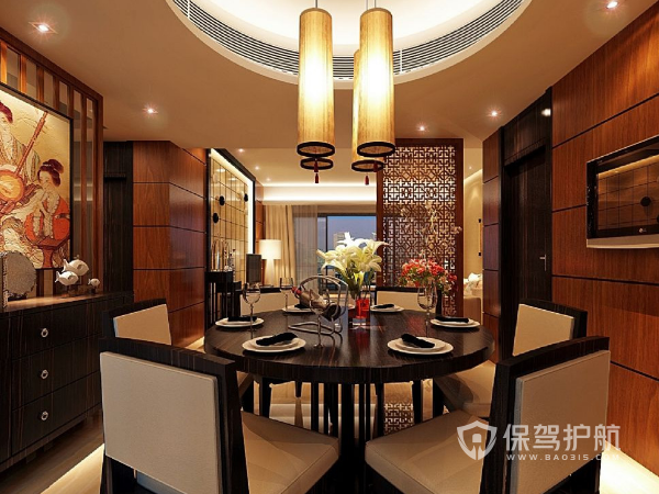 130平米中式菜馆装修设计效果图