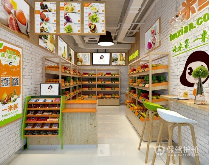 如何装饰一个40平方米的水果店40平方米水果店装饰图