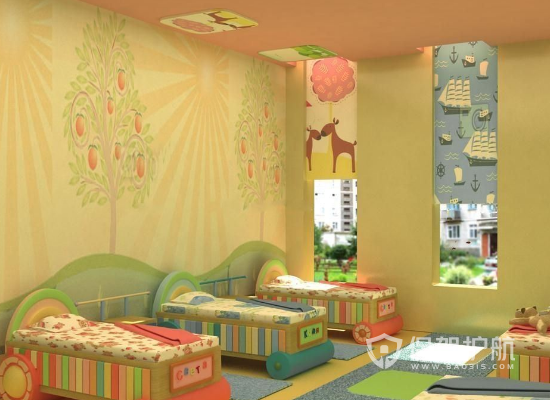 现代风格幼儿园休息室装修效果图