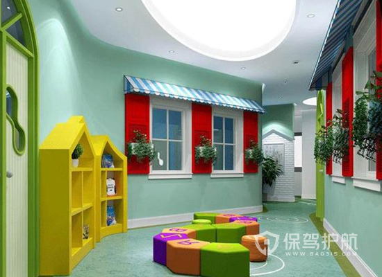 大型幼儿园走廊装修效果图