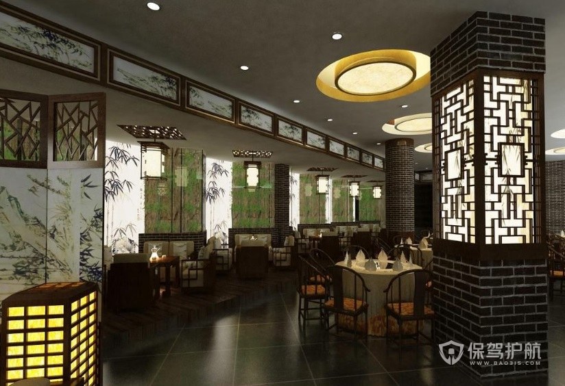 古风典雅中式餐厅装修效果图