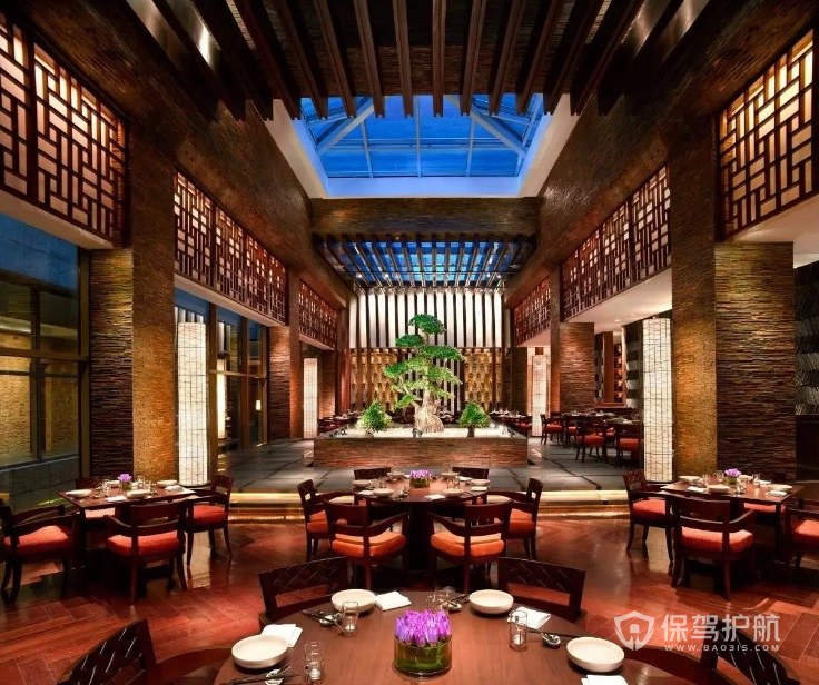 中式复古创意餐厅装修效果图