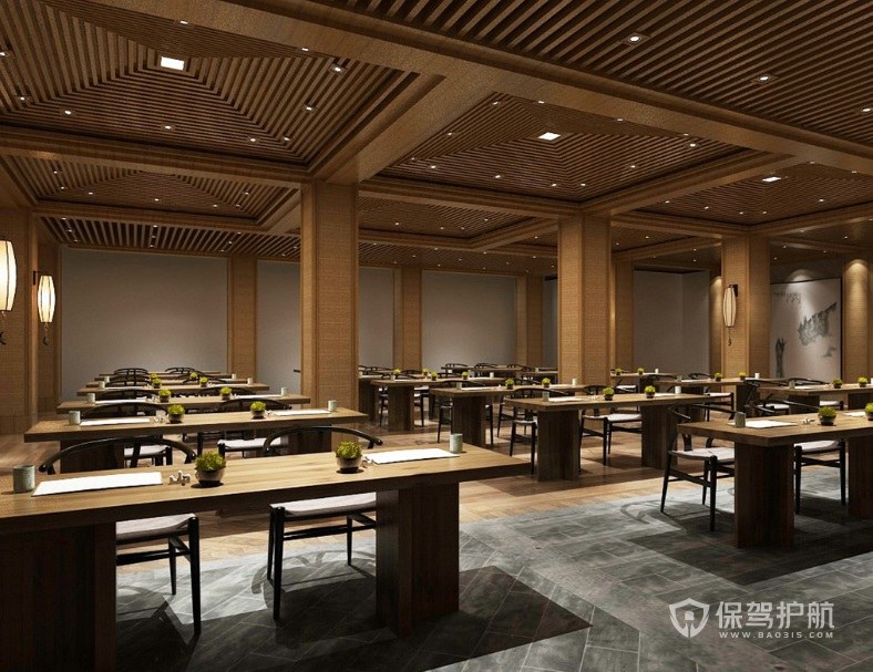 现代日式简约餐厅装修效果图