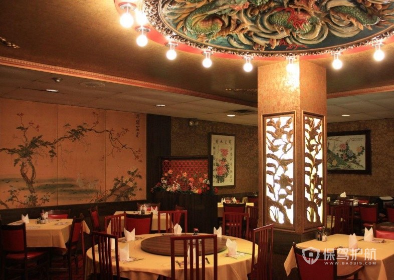 仿古中式餐厅装修效果图
