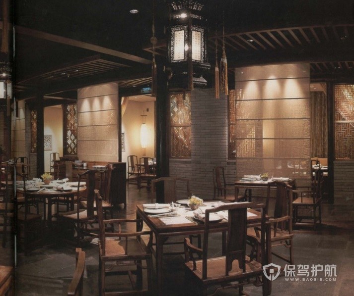简朴中式复古餐厅装修效果图