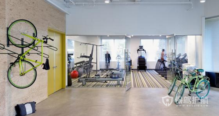 美式办公室健身房装修效果图