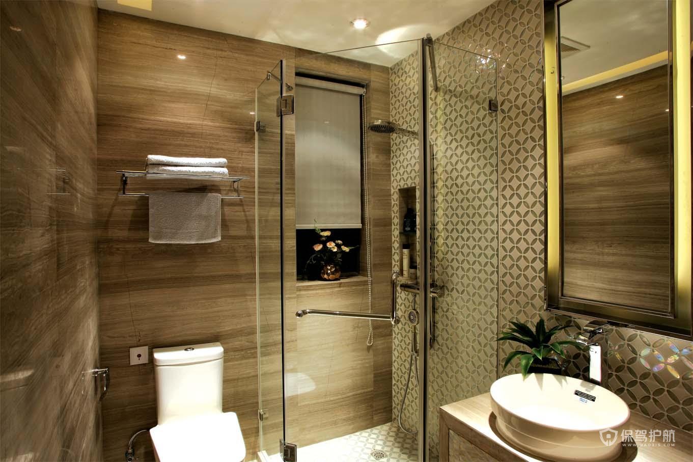 现代卫生间淋浴房装修效果图-保驾护航装修网