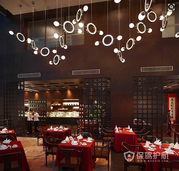 新中式高级餐厅装修效果图