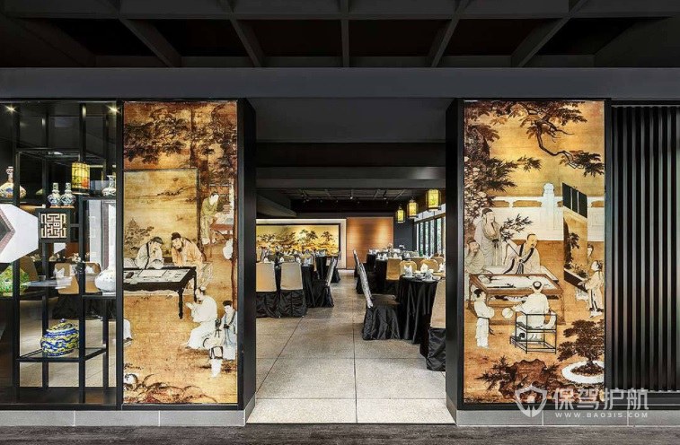 中式古典餐厅门面装修效果图
