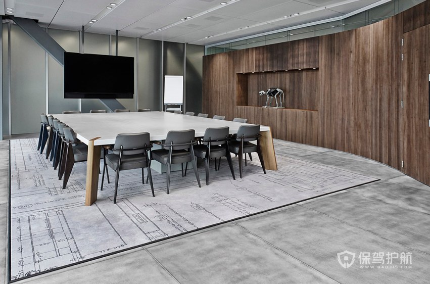 现代时尚风格办公会议室装修效果图