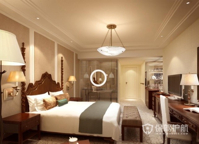 法式温馨简洁酒店房间装修效果图