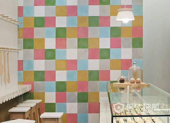现代简约风格蛋糕店背景墙设计效果图