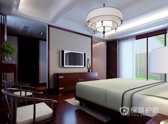 中式古典酒店房间装修效果图