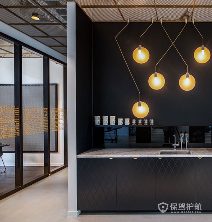 现代美式风格办公室茶水区装修效果图