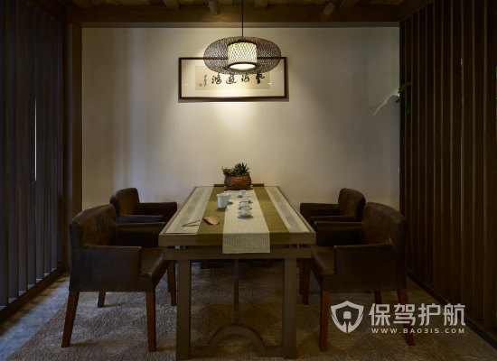 中式风格茶馆墙面设计效果图