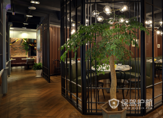 简约工业风格茶餐厅走廊装修效果图